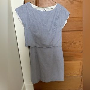 Lauren James seersucker cut out back dress